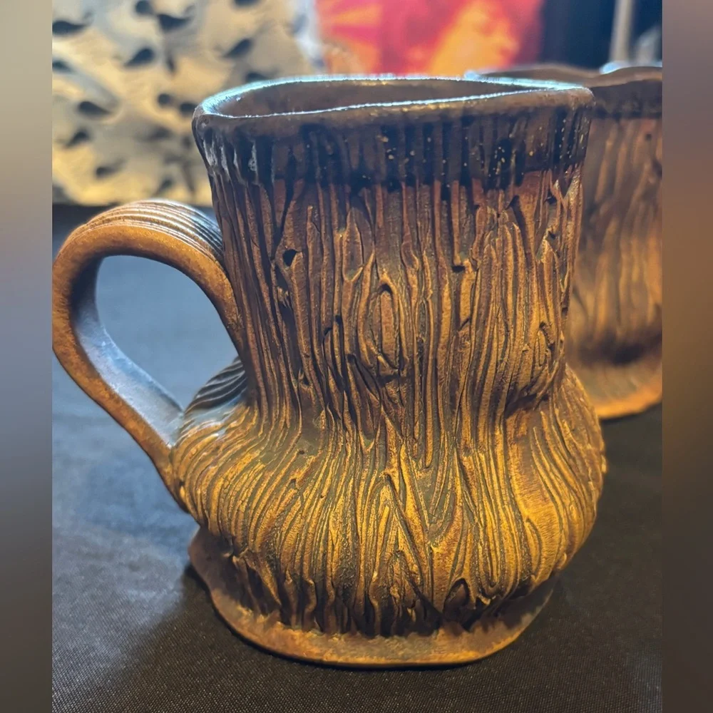 Set of two Oregon stump cups handmade
